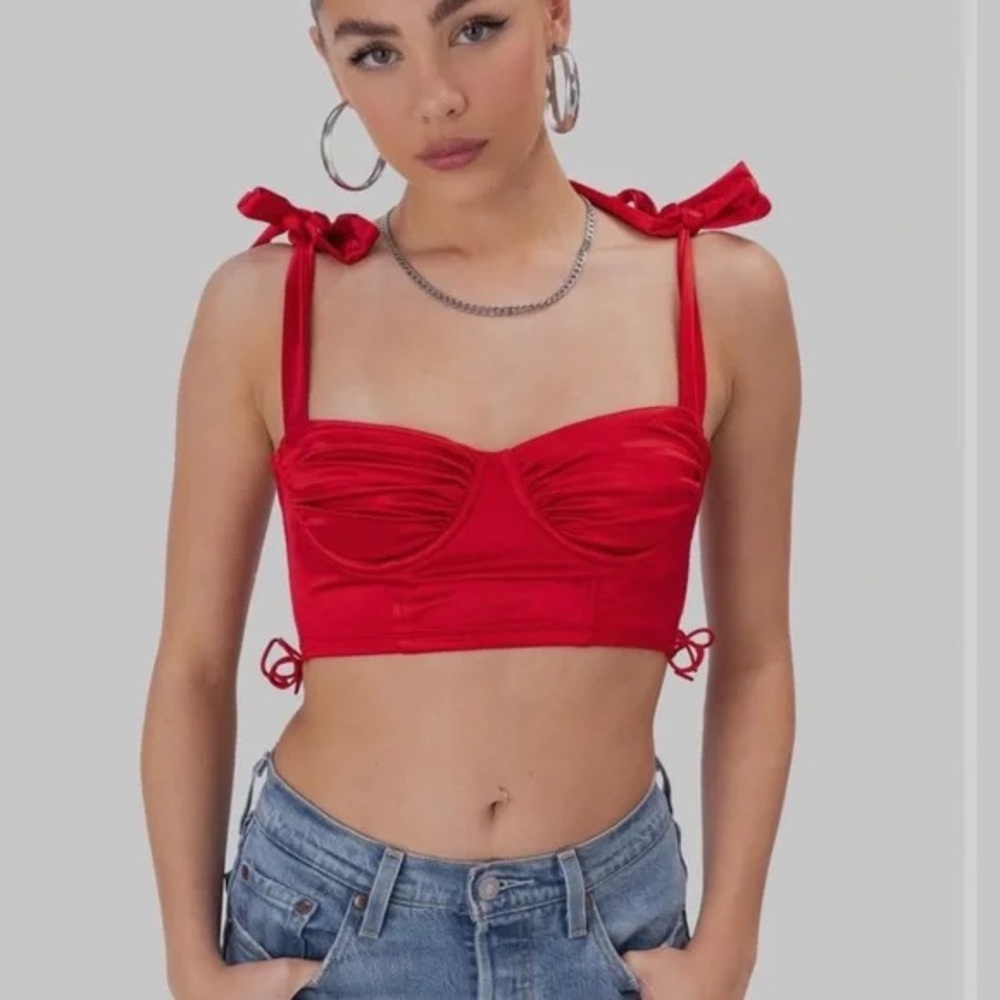 Adika Red Corset Crop Top